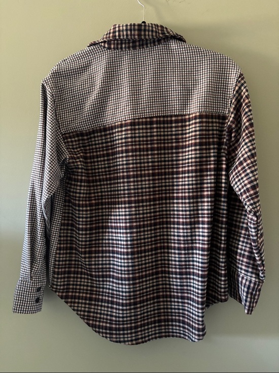 Abercrombie & Fitch Two-Tone Plaid Button-Down Shirt - Brown & Black - Picture 2 of 4